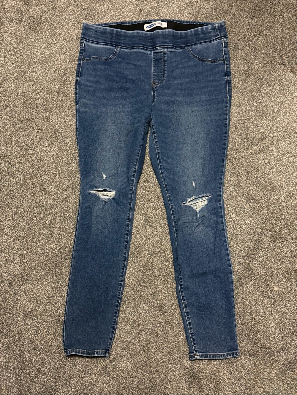 Old Navy Dark Blue Distressed Skinny Jeans